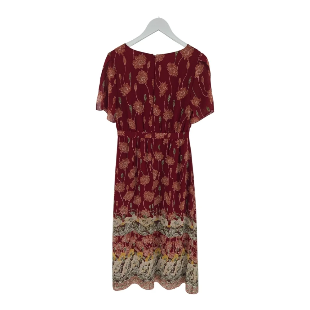 Madewell Tulip Sleeve Tall Sunflowers Maxi Dress Size 6 Autumn Floral - Picture 3 of 9